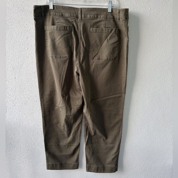 Loft High Rise Straight Olive Green Pants Size 16 Cotton Blend Teacher School - Picture 5 of 12